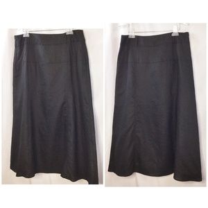 Richard Malcolm 100% Linen Black Skirt Size 14